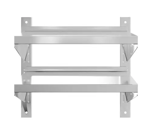 2 Līmeņu Sienas Plaukts, 50X40X48 Cm, Sudrabains, Tērauds Vidaxl