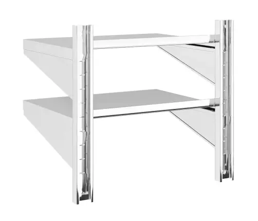 2 Līmeņu Sienas Plaukts, 50X40X48 Cm, Sudrabains, Tērauds Vidaxl