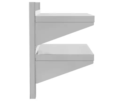 2-Korruseline Seinariiul 50X30X48 Cm Hõbedane Roostevaba Teras