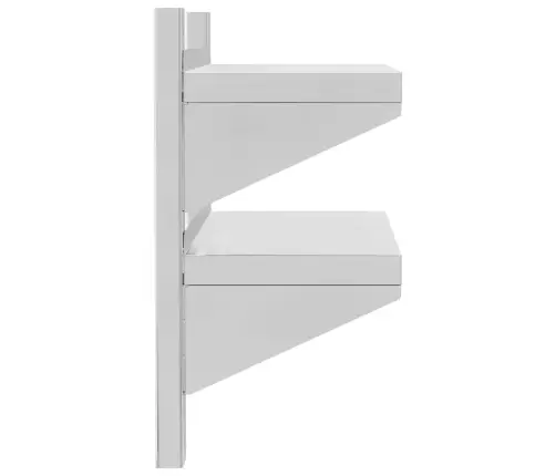 2 Līmeņu Sienas Plaukts, 50X23,5X48 Cm, Sudrabains, Tērauds Vidaxl