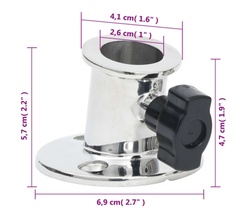 Laivas Jumta Stiprinājumi, 2 Gb., Apaļi, 26 Mm Caurule, Tērauds Vidaxl