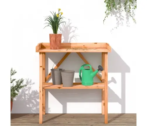 Stādīšanas Galds Ar Plauktu, Brūna, 78X38X82,5 Cm, Egles Koks Vidaxl