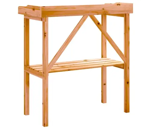 Stādīšanas Galds Ar Plauktu, Brūna, 78X38X82,5 Cm, Egles Koks Vidaxl