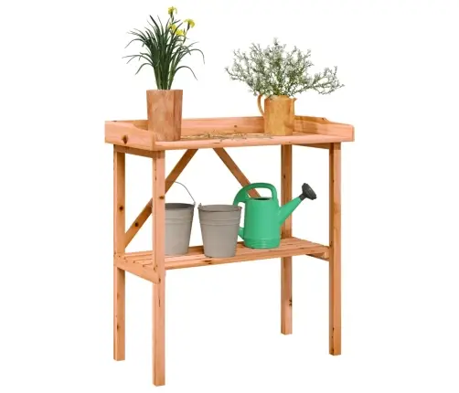 Stādīšanas Galds Ar Plauktu, Brūna, 78X38X82,5 Cm, Egles Koks Vidaxl