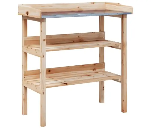 Stādīšanas Galds Ar Plauktiem, 78X38X82,5 Cm, Egles Masīvkoks Vidaxl