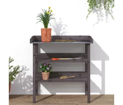 Stādīšanas Galds Ar Plauktiem, 78X38X82,5 Cm, Egles Masīvkoks Vidaxl