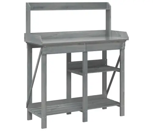 Riiulitega Istutuslaud, Hall, Nulupuit Riiulitega Istutuslaud, Hall, Nulupuit