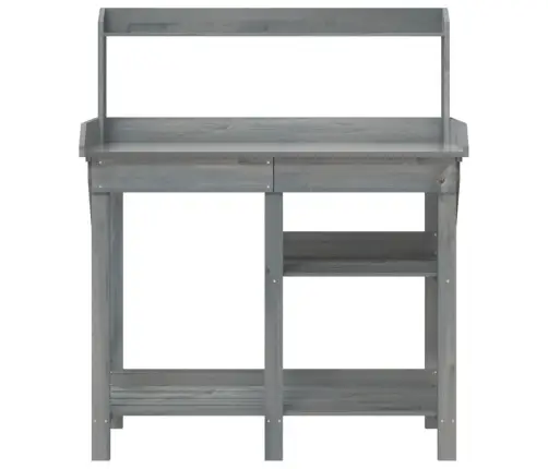 Riiulitega Istutuslaud, Hall, Nulupuit Riiulitega Istutuslaud, Hall, Nulupuit