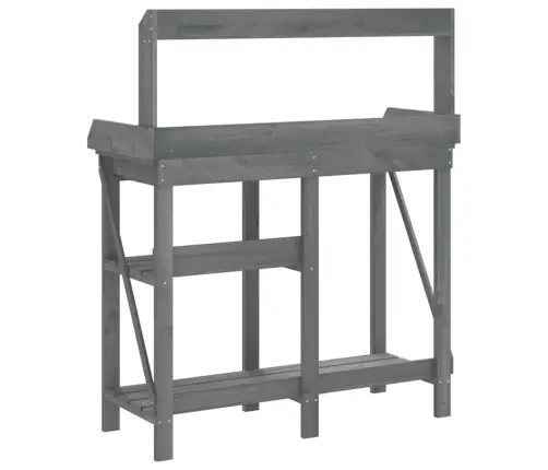 Riiulitega Istutuslaud, Hall, Nulupuit Riiulitega Istutuslaud, Hall, Nulupuit