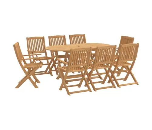 9-Daļīgs Dārza Mēbeļu Komplekts, Akācijas Masīvkoks Vidaxl