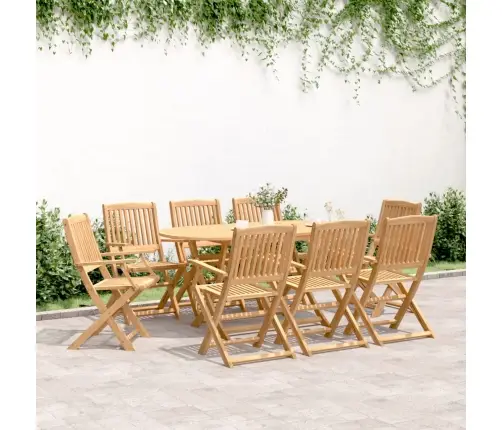 9-Daļīgs Dārza Mēbeļu Komplekts, Akācijas Masīvkoks Vidaxl