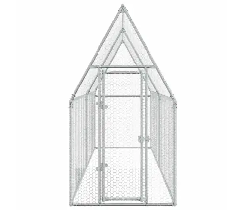 Vistu Būris, Sudrabains, 400X100X190 Cm, Cinkots Tērauds Vidaxl