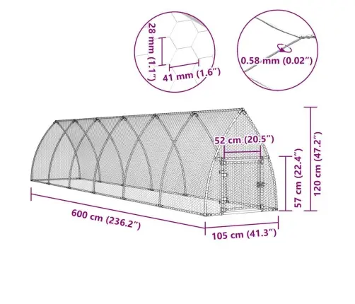 Narvas Viščiukams, Sidabrinis, 600X105X120cm Plienas