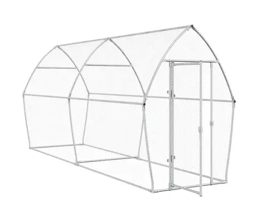 Vistu Būris, Sudrabains, 400X105X182 Cm, Cinkots Tērauds Vidaxl