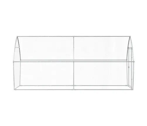 Vistu Būris, Sudrabains, 400X105X182 Cm, Cinkots Tērauds Vidaxl