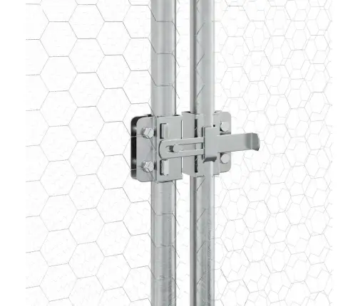 Vistu Būris, Sudrabains, 400X105X182 Cm, Cinkots Tērauds Vidaxl