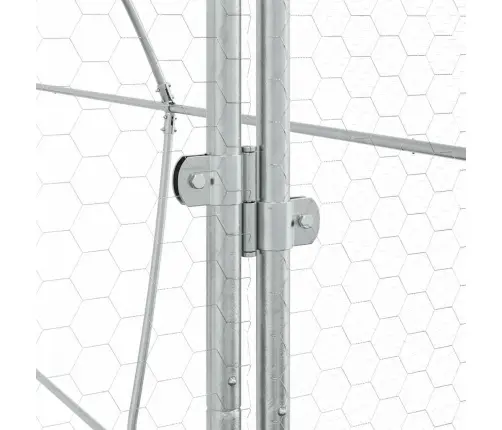 Vistu Būris, Sudrabains, 400X105X182 Cm, Cinkots Tērauds Vidaxl