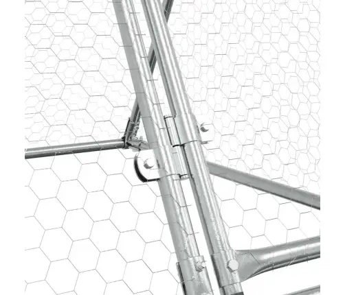 Vistu Būris, Sudrabains, 400X105X91 Cm, Cinkots Tērauds Vidaxl
