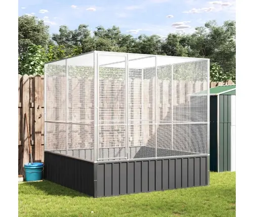 Linnumaja, Hõbedane, 211 X 207 X 212 cm Teras