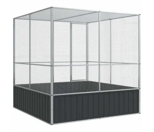 Linnumaja, Hõbedane, 211 X 207 X 212 cm Teras