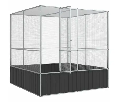 Linnumaja, Hõbedane, 211 X 207 X 212 cm Teras