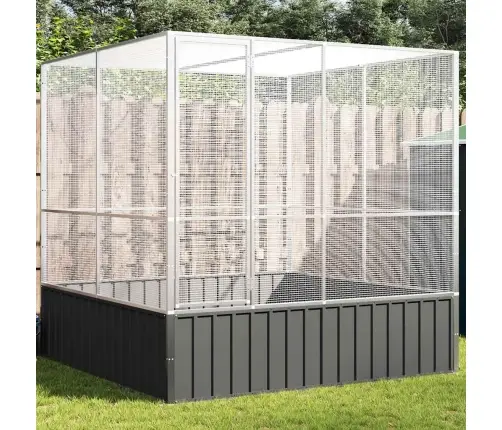 Linnumaja, Hõbedane, 211 X 207 X 212 cm Teras