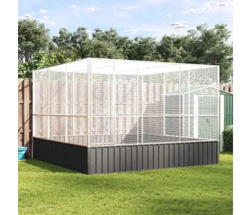 Paukštidė, Sidabrinės Spalvos, 311X307X212cm Plienas