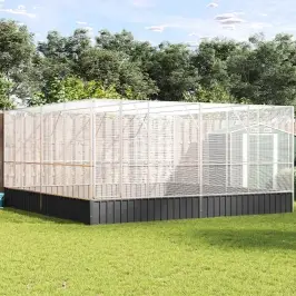 Putnu Māja, Sudraba Krāsa, 418X414X212 Cm, Tērauds Vidaxl