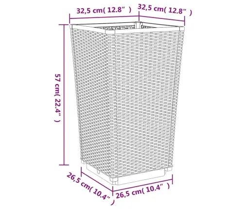 Dārza Puķu Kastes, 2 Gab., Zili Pelēkas, 32,5X32,5X57 Cm, Pp Vidaxl