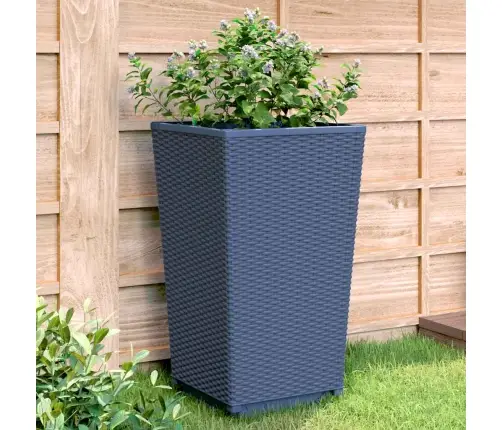 Dārza Puķu Kastes, 2 Gab., Zili Pelēkas, 32,5X32,5X57 Cm, Pp Vidaxl
