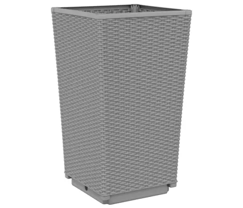 Dārza Puķu Kastes, 2 Gab., Gaiši Pelēkas, 32,5X32,5X57 Cm, Pp Vidaxl