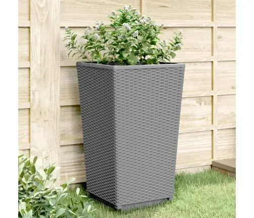 Dārza Puķu Kastes, 2 Gab., Gaiši Pelēkas, 32,5X32,5X57 Cm, Pp Vidaxl