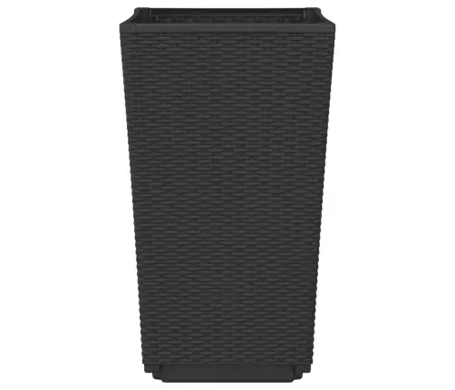 Dārza Puķu Kastes, 2 Gab., Melnas, 32,5X32,5X57 Cm, Pp Vidaxl