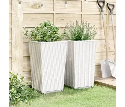 Aia Taimekastid 2 Tk, Valge, 32,5 X 32,5 X 57 cm Pp