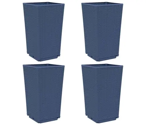 Dārza Puķu Kastes, 4 Gab., Zili Pelēkas, 32,5X32,5X57 Cm, Pp Vidaxl