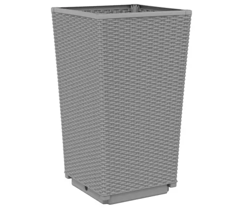 Dārza Puķu Kastes, 4 Gab., Gaiši Pelēkas, 32,5X32,5X57 Cm, Pp Vidaxl