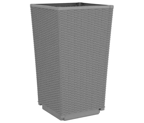 Dārza Puķu Kastes, 4 Gab., Gaiši Pelēkas, 32,5X32,5X57 Cm, Pp Vidaxl