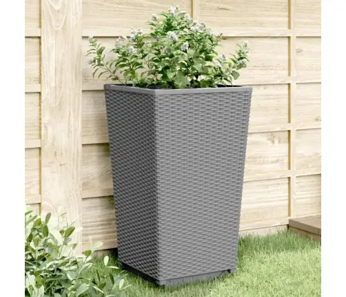 Dārza Puķu Kastes, 4 Gab., Gaiši Pelēkas, 32,5X32,5X57 Cm, Pp Vidaxl