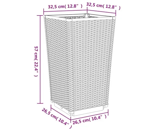 Aia Taimekastid 4 Tk, Valge, 32,5 X 32,5 X 57 cm Pp