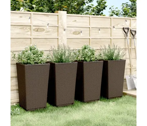 Aia Taimekastid 4 Tk, Pruun, 32,5 X 32,5 X 57 cm Pp