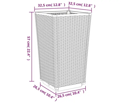 Aia Taimekastid 4 Tk, Pruun, 32,5 X 32,5 X 57 cm Pp