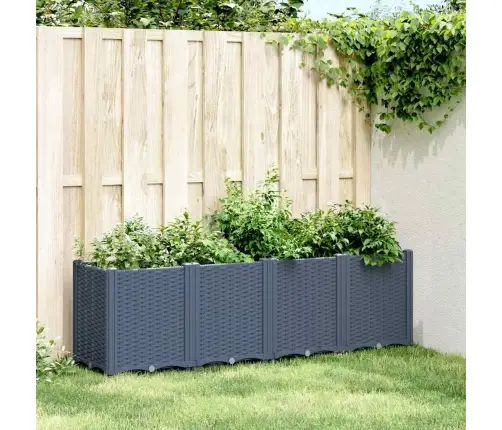 Dārza Puķu Kaste, Zili Pelēka, 160X40X53 Cm, Pp Vidaxl