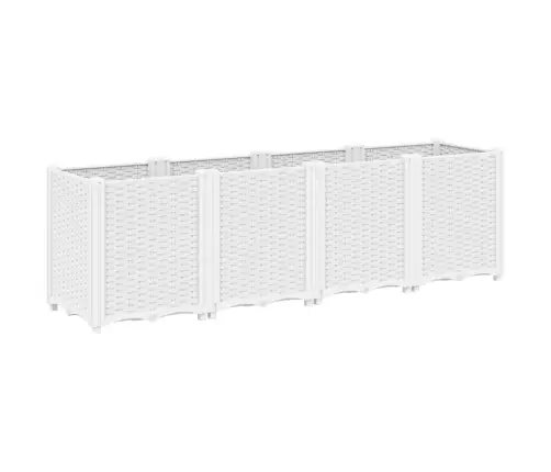 Dārza Puķu Kaste, Balta, 160X40X53 Cm, Pp Vidaxl