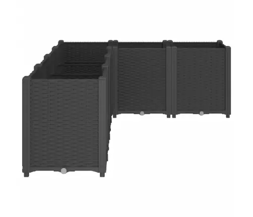 Dārza Puķu Kaste, Melna, 160X120X53 Cm, Pp Vidaxl