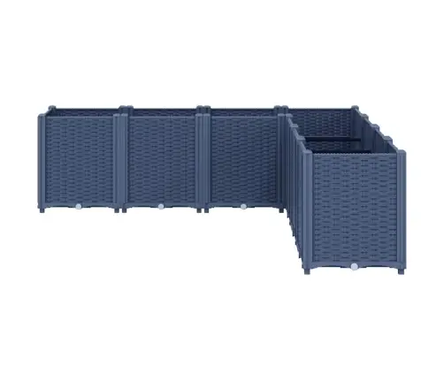 Dārza Puķu Kaste, Zili Pelēka, 160X160X53 Cm, Pp Vidaxl