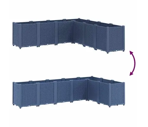 Dārza Puķu Kaste, Zili Pelēka, 160X160X53 Cm, Pp Vidaxl