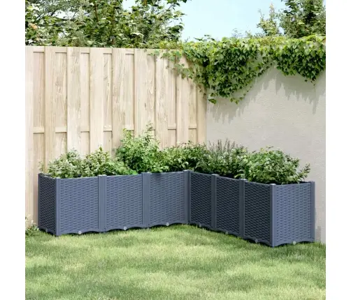 Dārza Puķu Kaste, Zili Pelēka, 160X160X53 Cm, Pp Vidaxl