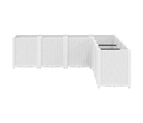 Dārza Puķu Kaste, Balta, 160X160X53 Cm, Pp Vidaxl