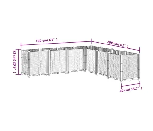 Dārza Puķu Kaste, Balta, 160X160X53 Cm, Pp Vidaxl