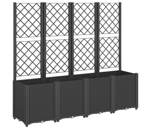 Sodo Lovelis Su Treliažu, Juodos Spalvos, 160X40X140cm Pp